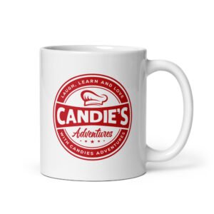 Candie's Adventure White glossy mug